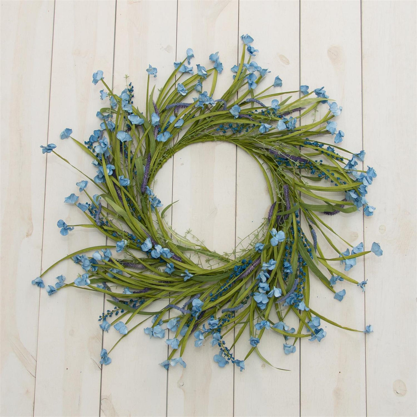 Bluet Flower 27" Faux Floral Wreath