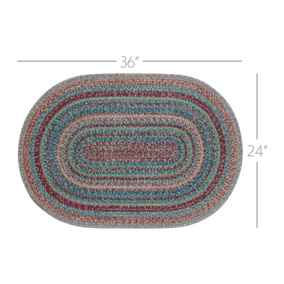 Multi Colored Jute 36" Oval Rug