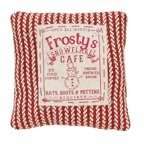Frosty Snowflake Cafe Mini 6" Accent Pillow
