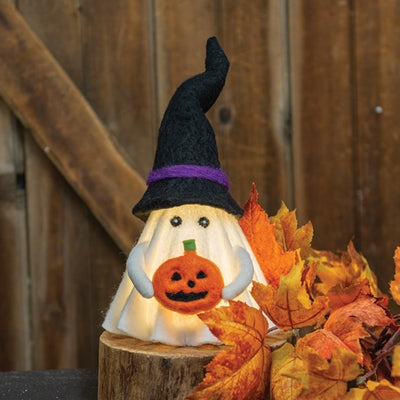 Felted Witch Ghost with LED Light 11" H