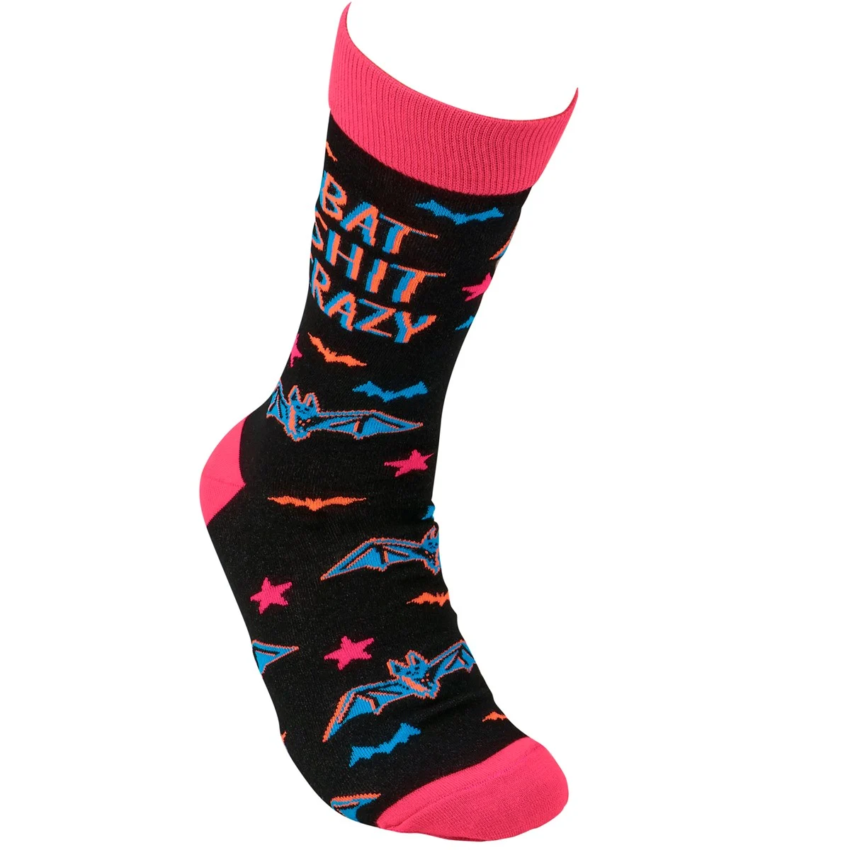 Bat Crazy Neon Fun Halloween Novelty Socks