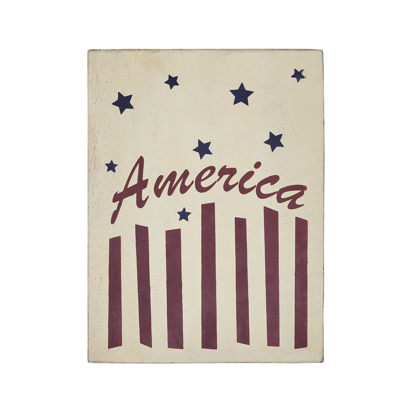 America Stars & Stripes 8" Wooden Block