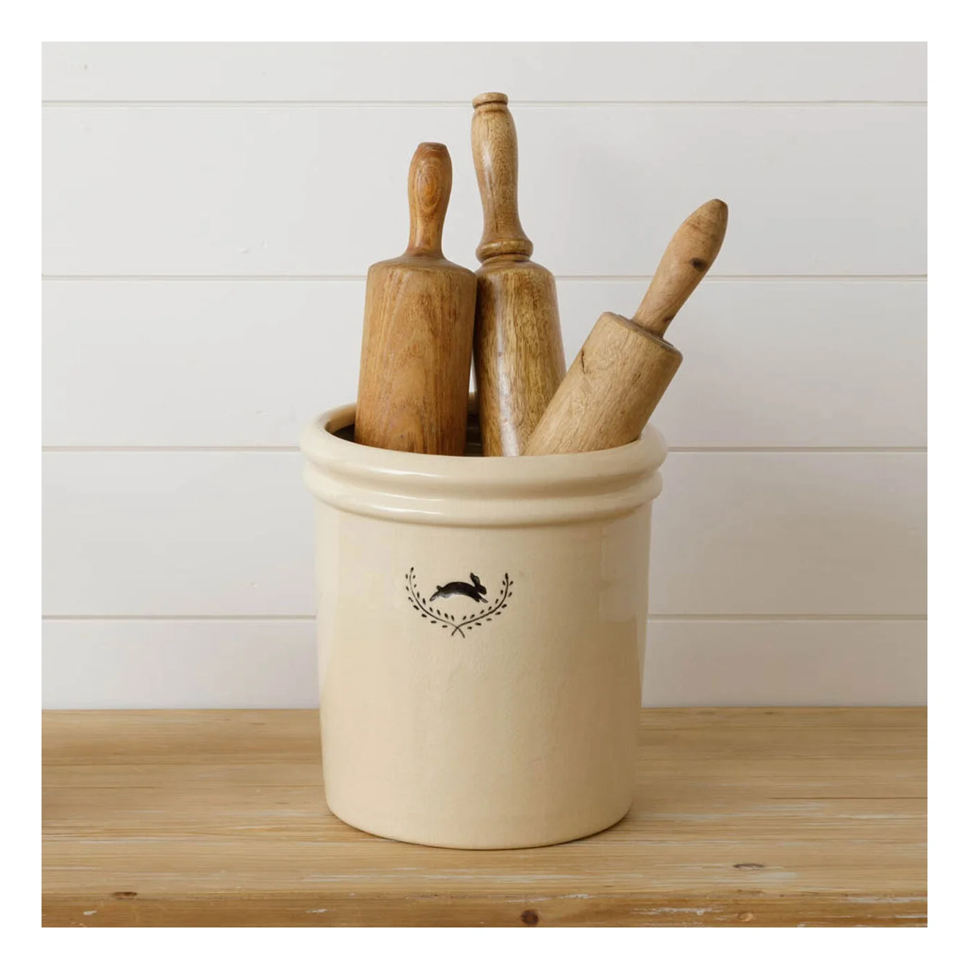 Rabbit Traditions 9.5" H Stoneware Crock