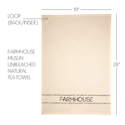 Farmhouse Muslin Unbleached Natural Tea Towel