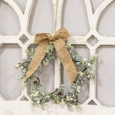 Holiday Ombre Boxwood Star Wreath 12" Faux Evergreens