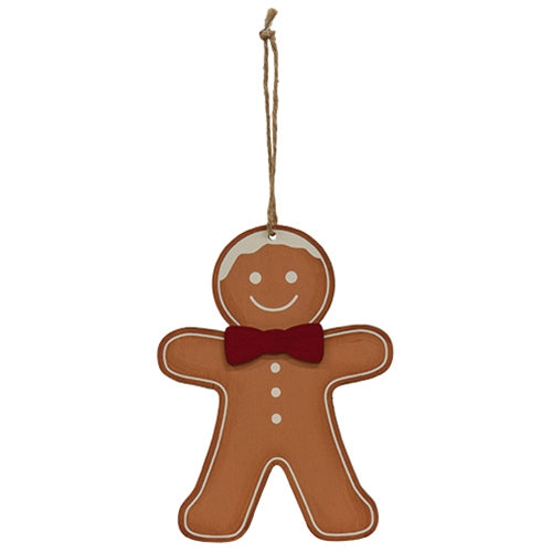 Bow Tie Gingerbread Wooden Ornament