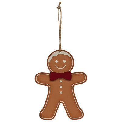 Bow Tie Gingerbread Wooden Ornament