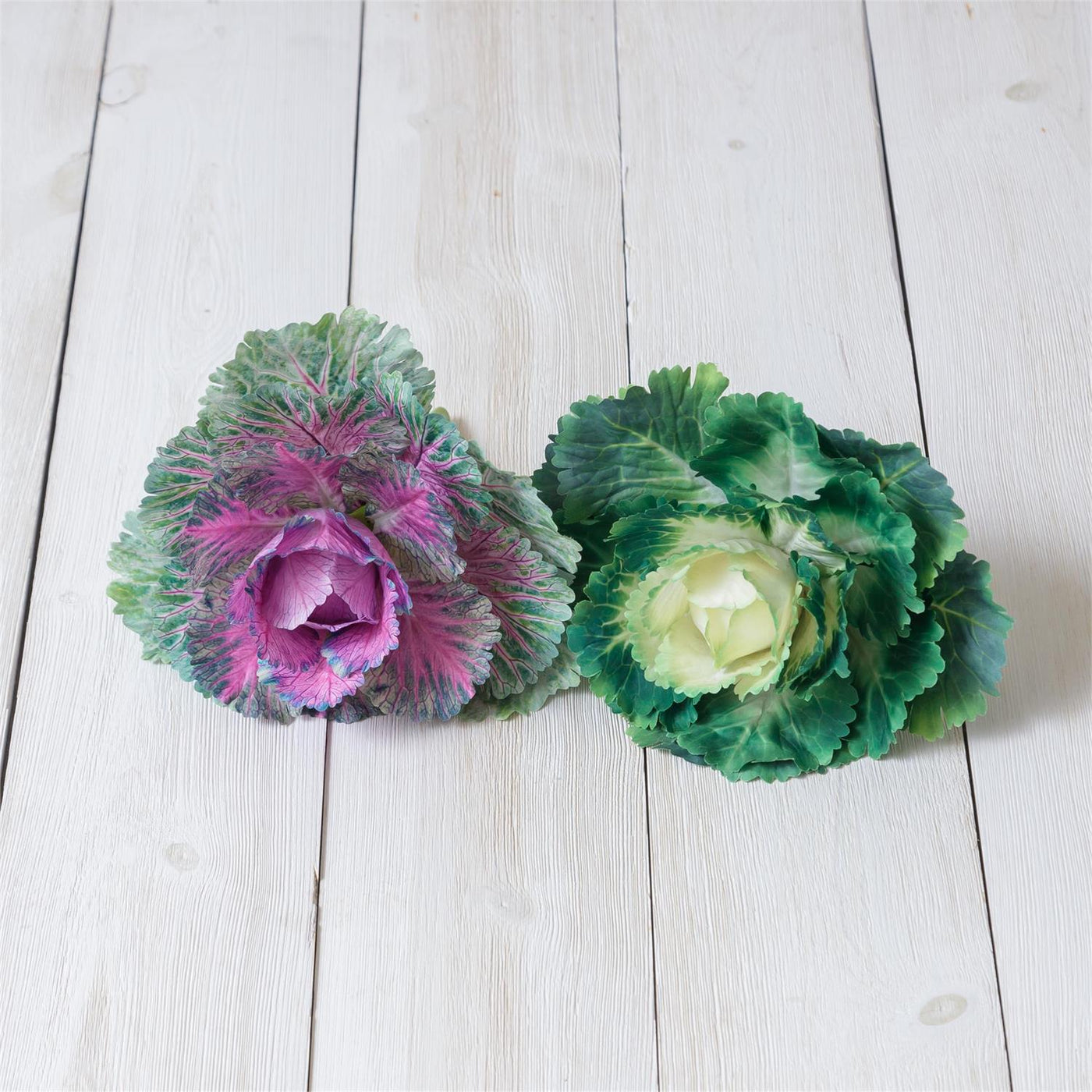 Purple and Green Ornamental Cabbage Faux Picks
