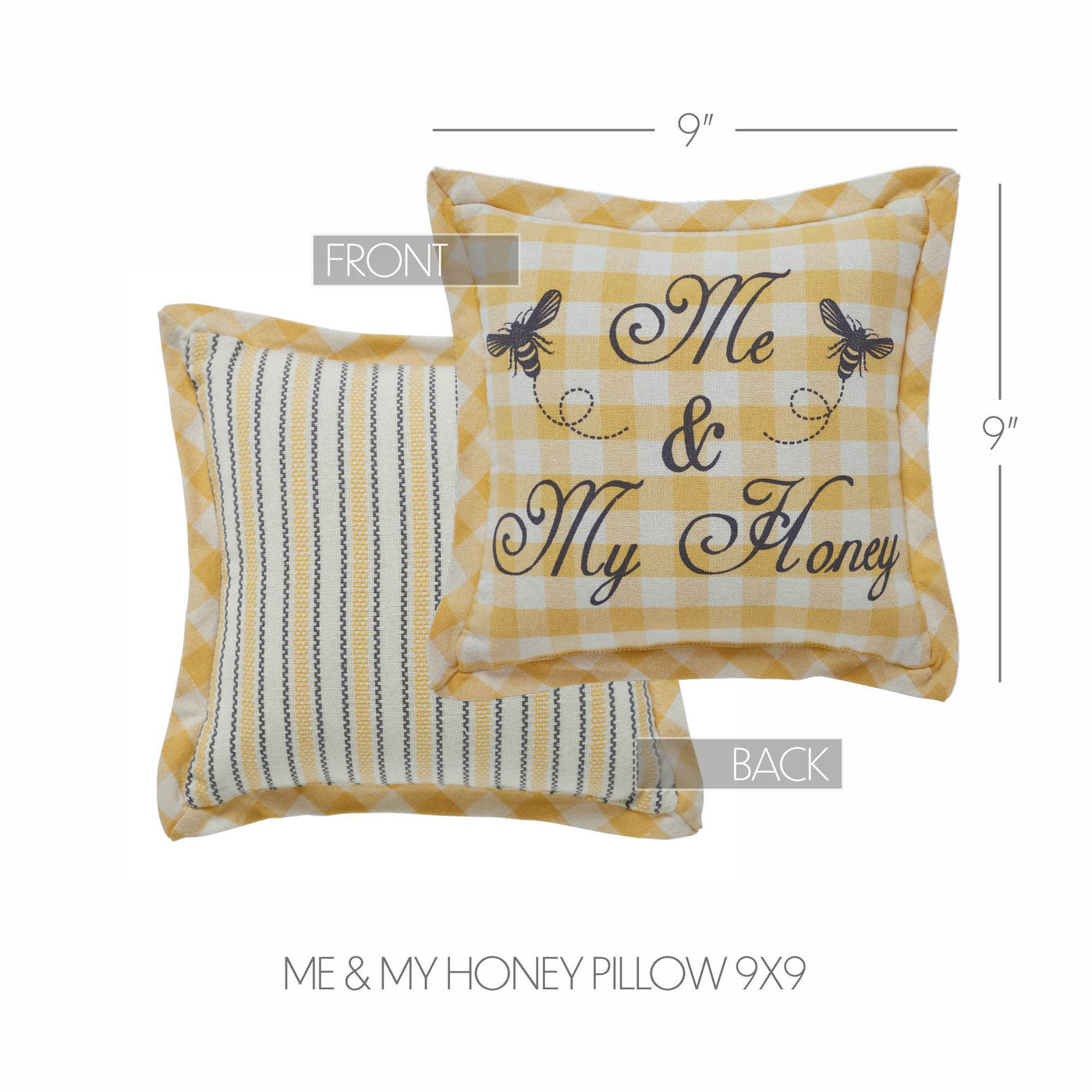 Me & My Honey Buzzy Bees Small 9" Accent Pillow