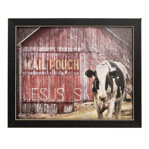💙 💙 Mail Pouch Barn Cow Framed Print 8" x 10"