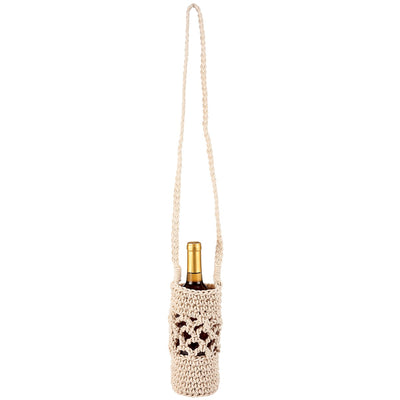 Macrame Crossbody Bottle Holder