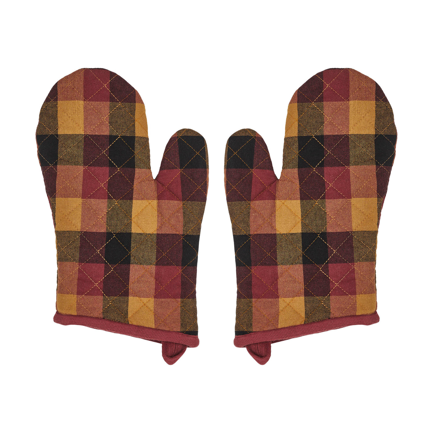 Set of 2 Heritage Farms Primitive Check Oven Mitts