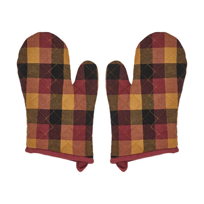 Set of 2 Heritage Farms Primitive Check Oven Mitts