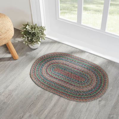 Multi Colored Jute 30" Oval Rug