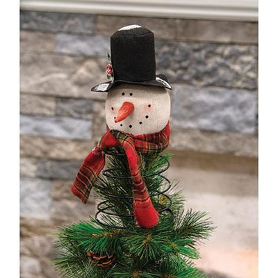 Top Hat & Scarf Snowman On Spring Tree Topper