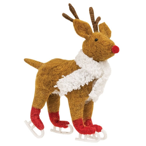 DAY 4 ✨ 25 Days of Ornaments ✨ Skating Reindeer With Scarf Felt Ornament