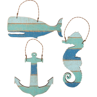 Set of 3 The Sea Slat Coastal Ornament Set