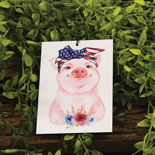 💙 Americana Bandana Pig Ornament