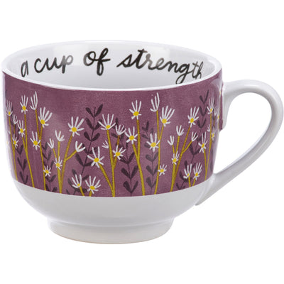 💙 A Cup Of Strength Mug Floral 20 oz