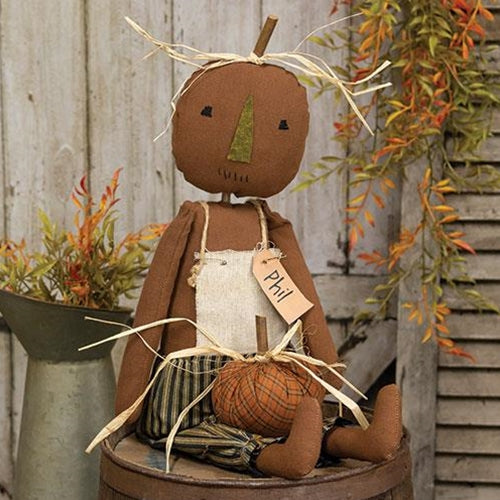 Phil Pumpkin Fabric Halloween Doll