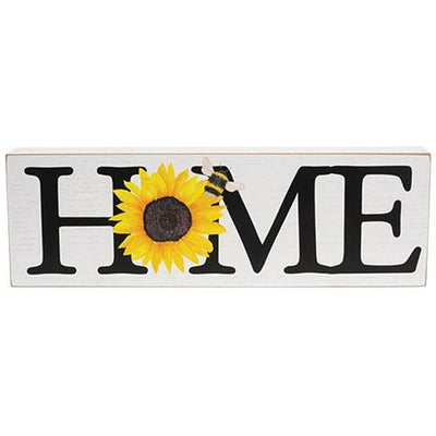 Sunflower & Bee Home 17.75" Wooden Sign