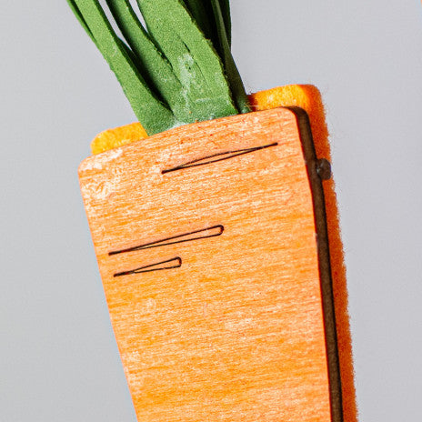 Orange Carrot Felt and Wooden Cutout 12" Pick