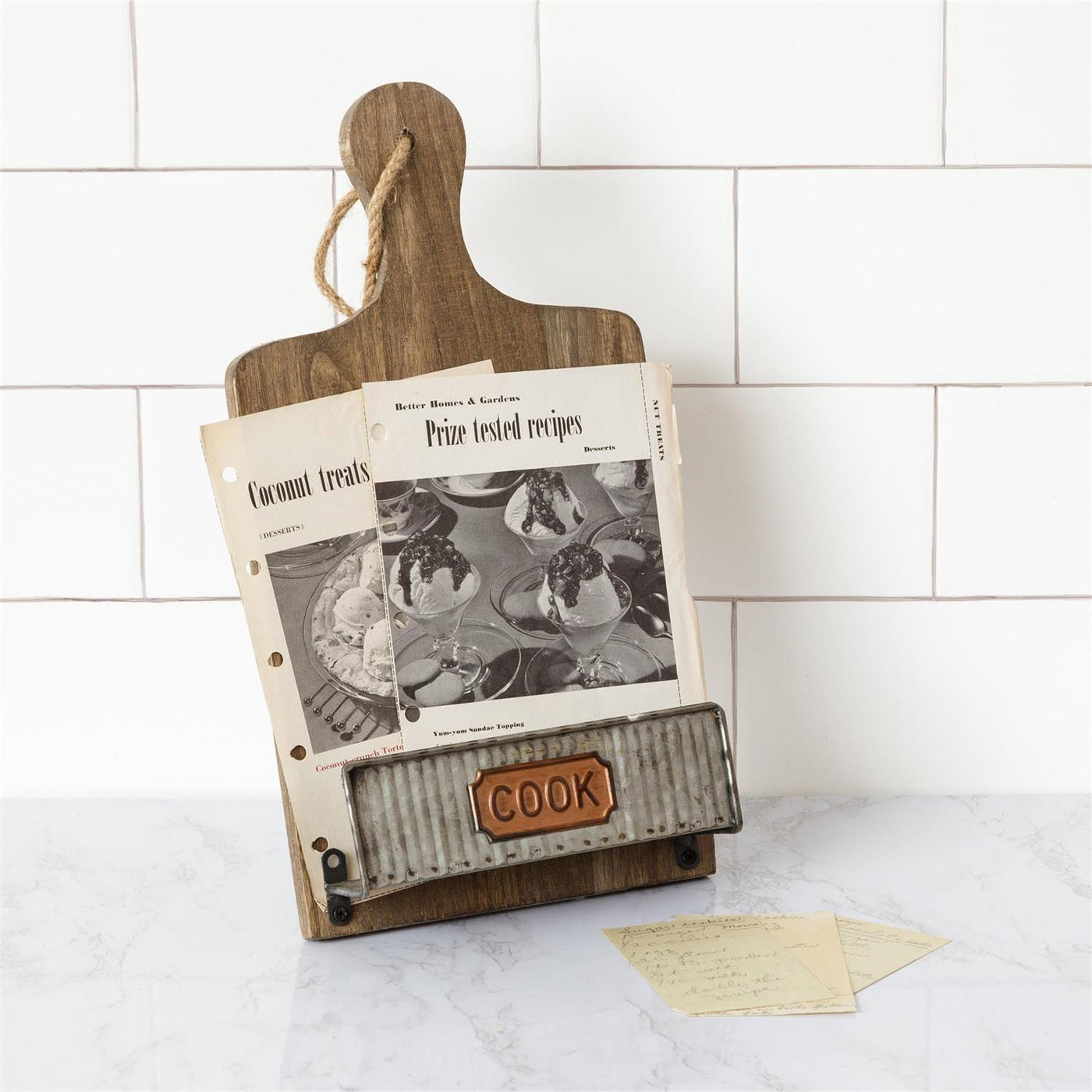 Rustic Cookbook Stand Wood and Corrugated Metal – Blueberry Lane Shop