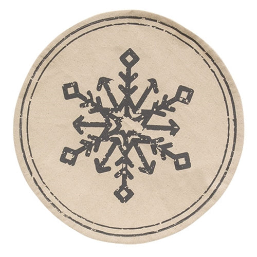 Snowflake Gray 13" Round Mat