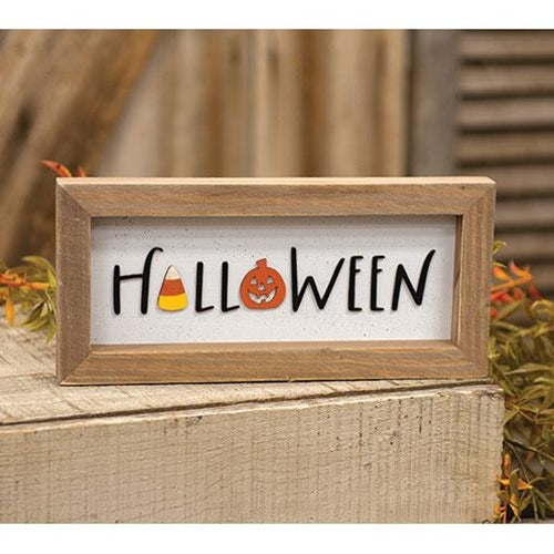 Halloween Candy Corn & Jack O' Lantern Framed Sign