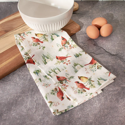 💙 Snowy Winter Cardinals Kitchen Towel