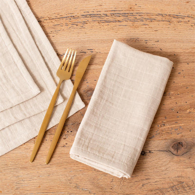 Set of 4 Tan Double Weave Napkins