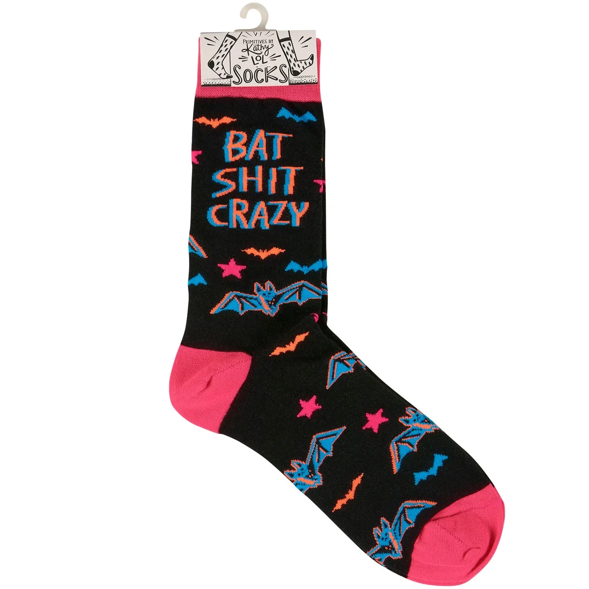 Bat Crazy Neon Fun Halloween Novelty Socks