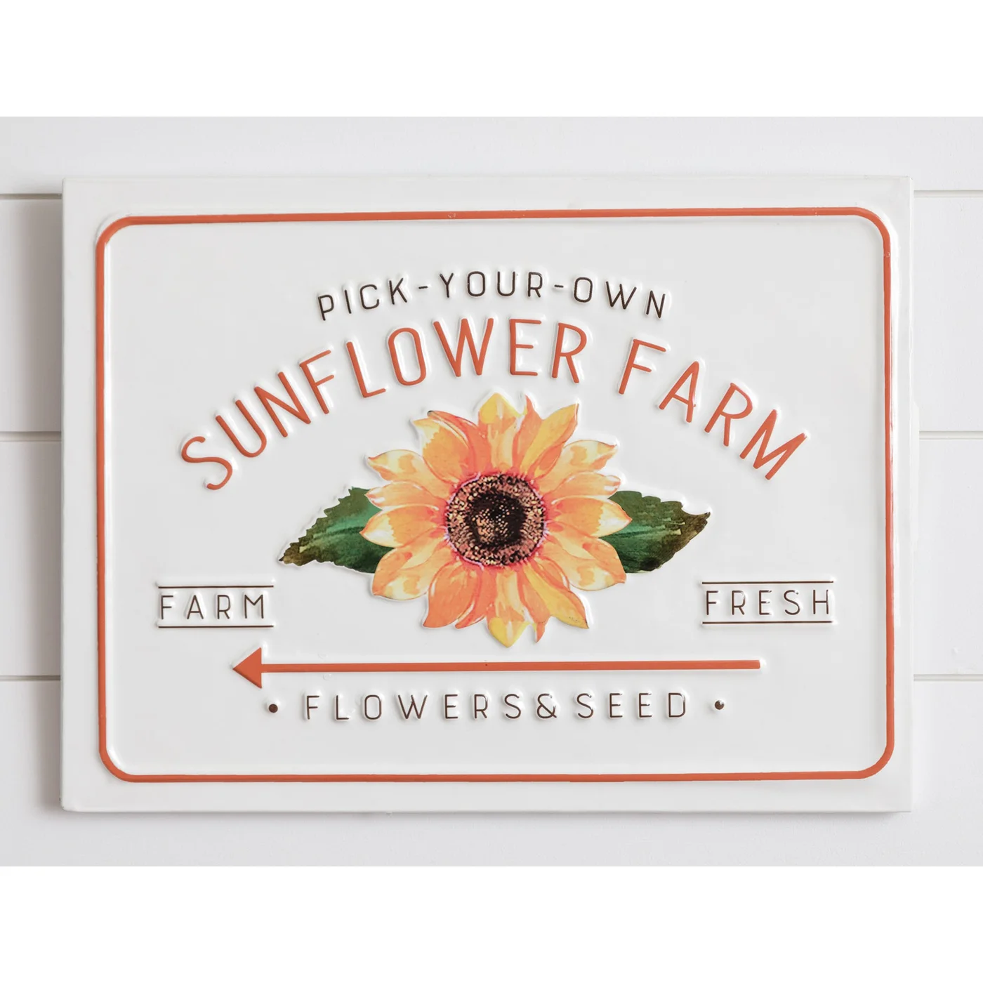Pick Your Own Sunflower Farm 12" Embossed Metal Sign