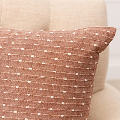 Brown With Kantha Stitch 18" Accent Pillow