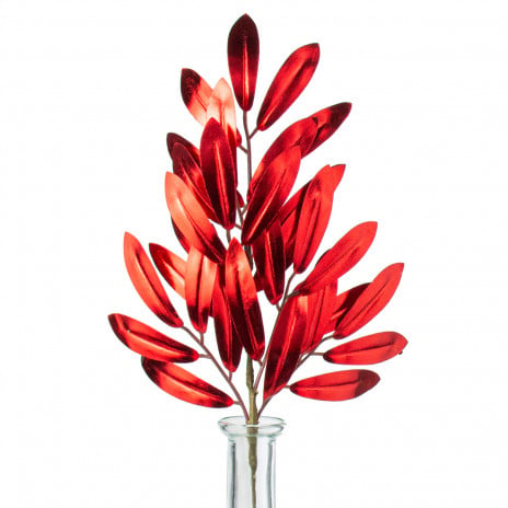 💙 Red Metallic Laurel 11" Faux Foliage Pick