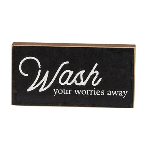 Set of 3 Bathroom Block Wash Your Worries Away