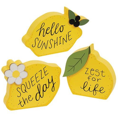 Set of 3 Lemon Sayings Chunky Sitters