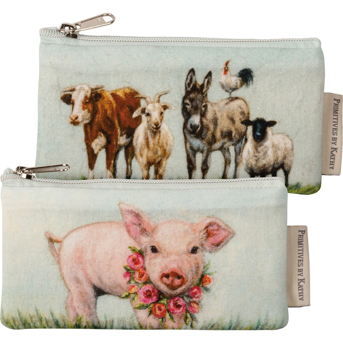 Surprise Me Sale 🤭 💙 Set of 2 Farm Family Animals Everything Pouches