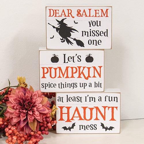 Set of 3 Dear Salem Witch Box Signs