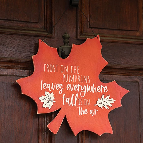 Frost on the Pumpkins Fall Leaf Sign 15.5" H