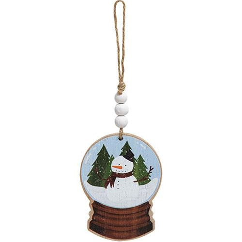 Snowman Forest Snowglobe Shaped Ornament