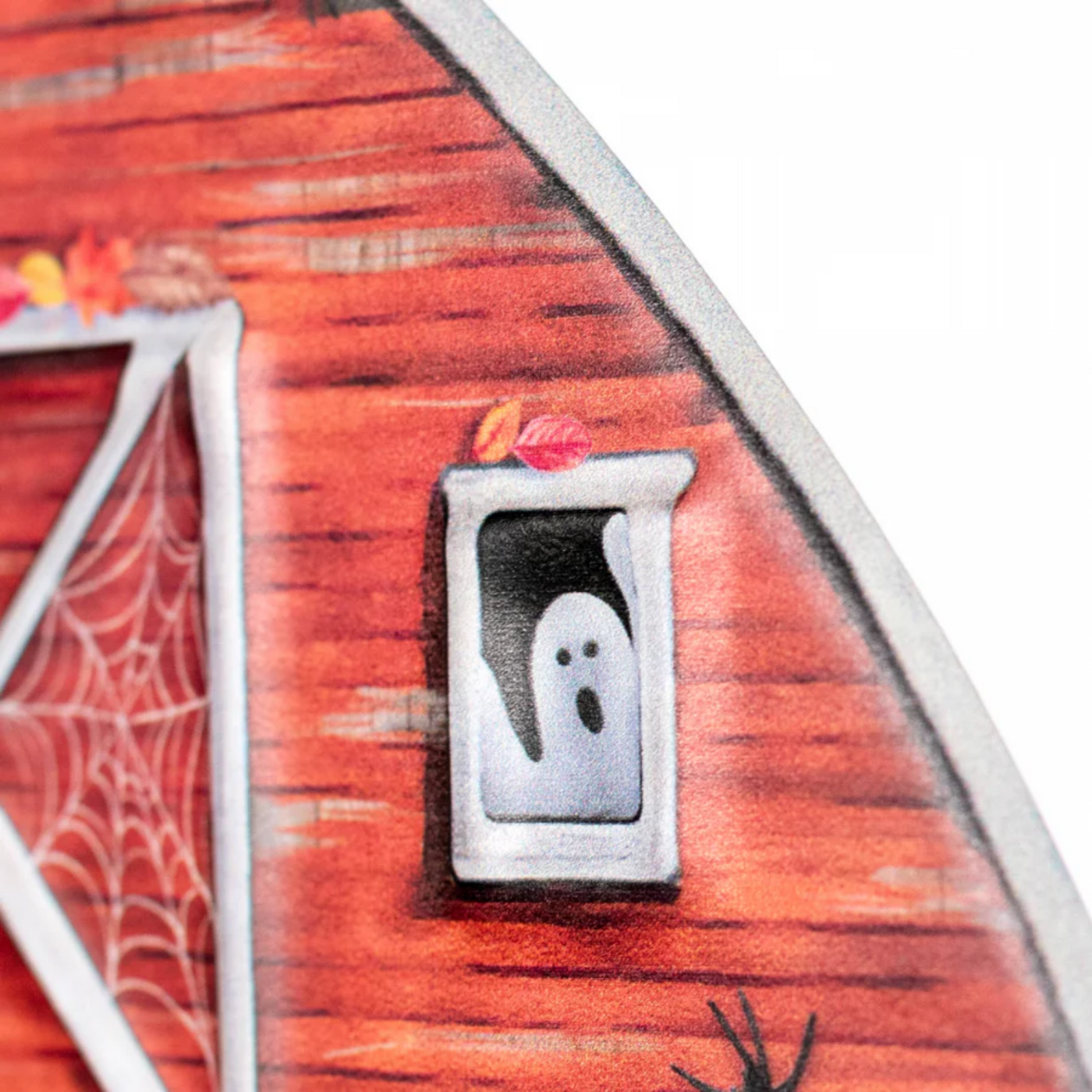 💙 Haunted Halloween Barn 12" Metal Embossed Hanger