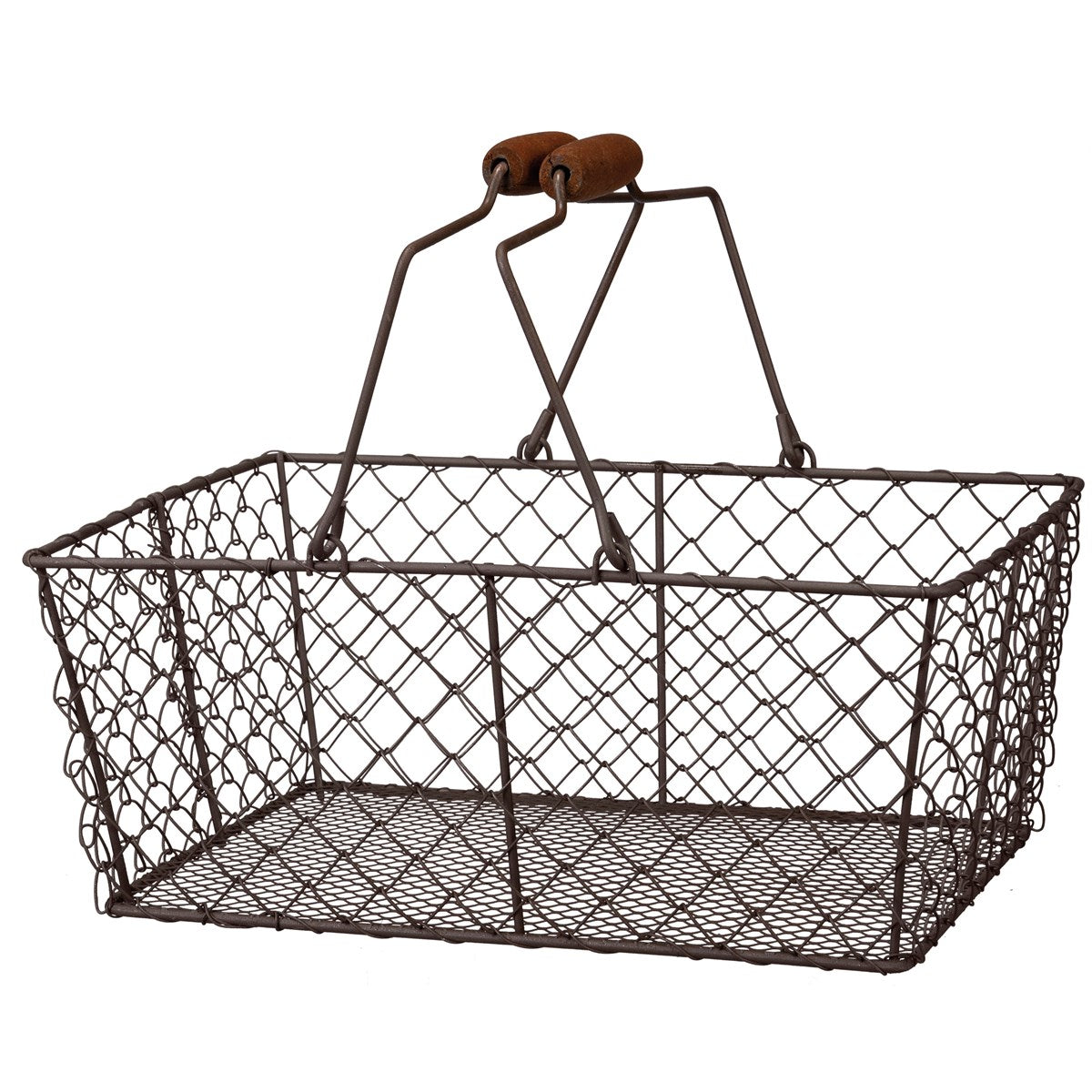 Set of 3 Farmhouse Rectangle Hinged Wire Basket Set