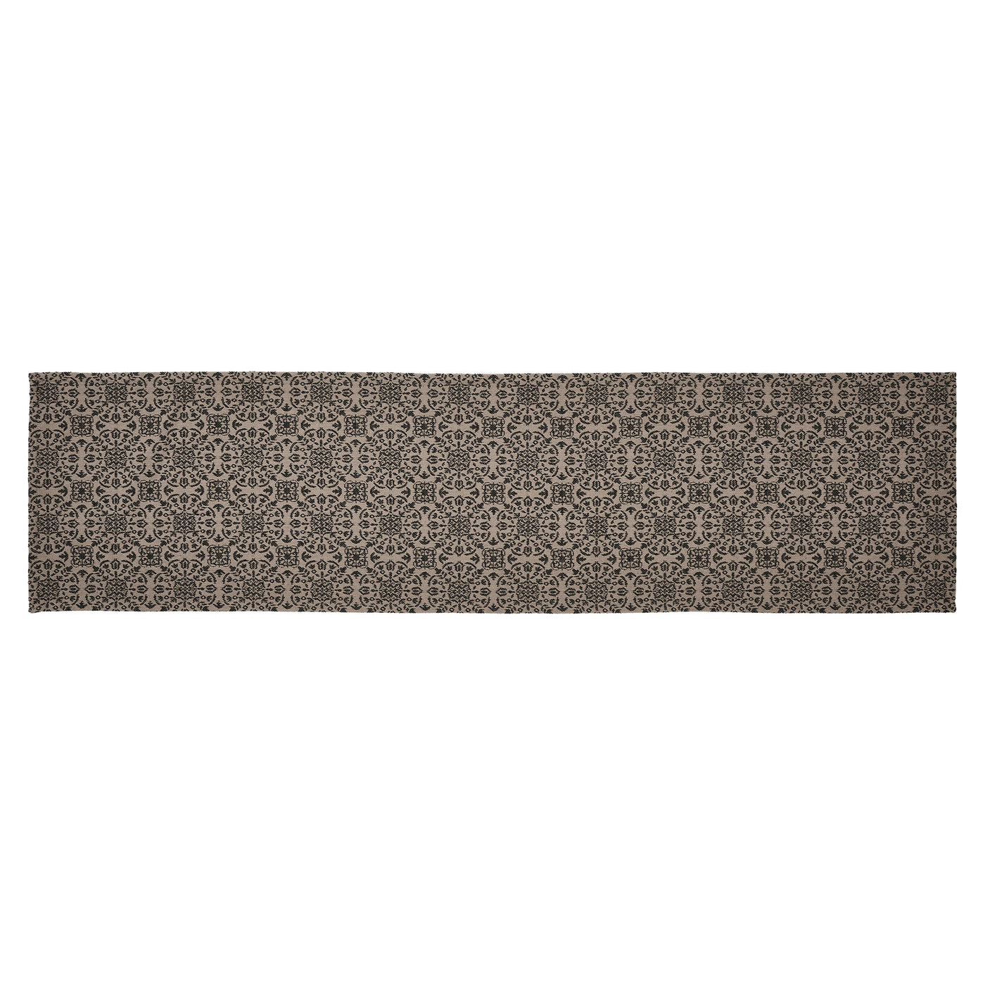 Custom House Black Tan Jacquard 48" Table Runner