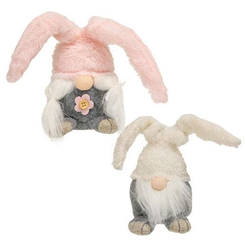 Mr and Mrs Mini Fuzzy Bunny Fabric Gnomes