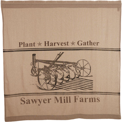 Sawyer Mill Charcoal Plow Shower Curtain 72" x 72"