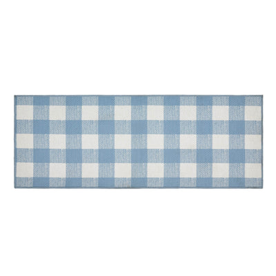 Annie Buffalo Check Blue Indoor/Outdoor Rug Rect 17" x 48"