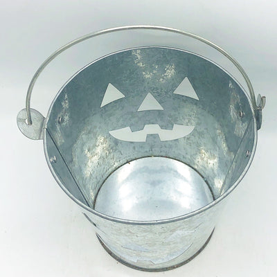 💙 Jack O'Lantern Galvanized Metal Bucket 6.25" H