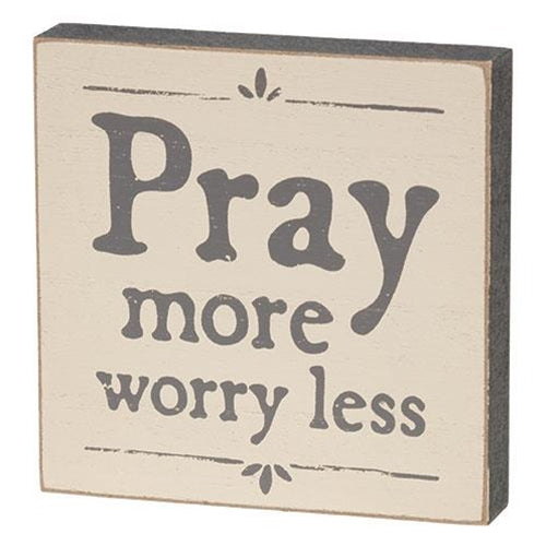 Set of 3 Let Go & Let God Square 4" Block Signs