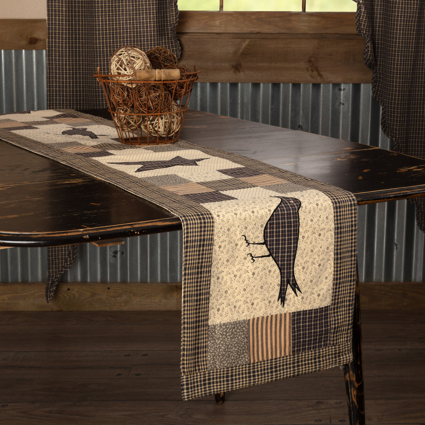 Kettle Grove Crow and Star 72" Table Runner